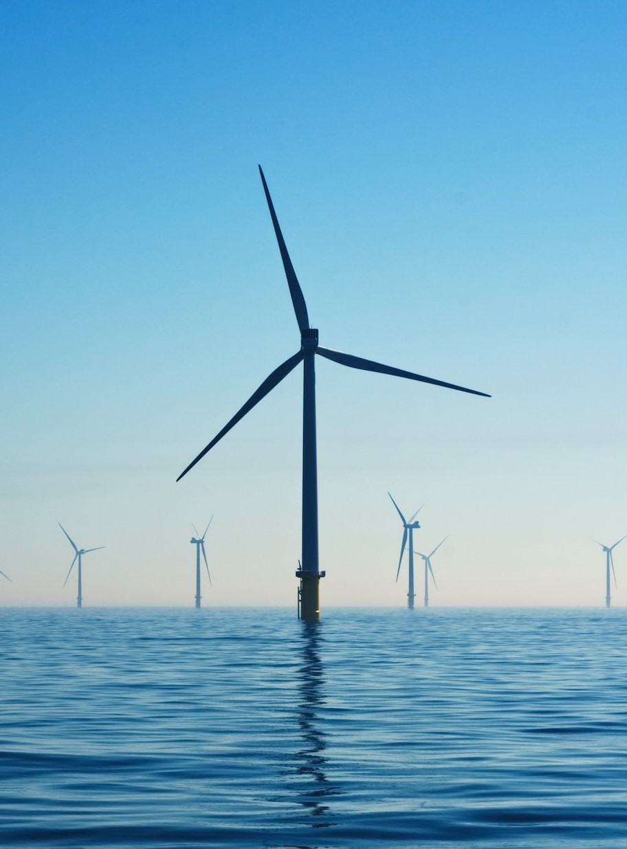 wind farm in the sea